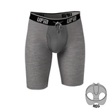 UFM Men's Underwear with a Pouch for scrotal support in Gray Bamboo Long Boxer Brief Regular Support