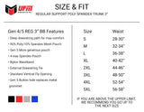 UFM Men's Underwear with a Pouch for scrotal support Polyester 3 inch Trunk Size chart
