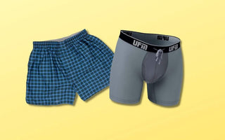 An image shows boxers vs. boxer briefs comparing which is best for ball comfort