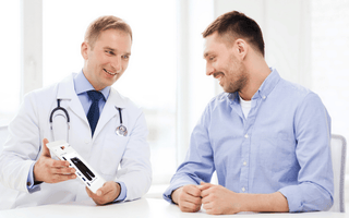 A urologist recommends UFM underwear to a man following a surgery