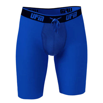 Blue Mens Scrotal Support Long Boxer Briefs