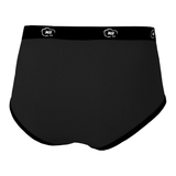 Back view of 100% cotton mens briefs in black
