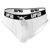 UFM Men's Underwear with a Pouch for ball hammock support in White Bamboo Brief