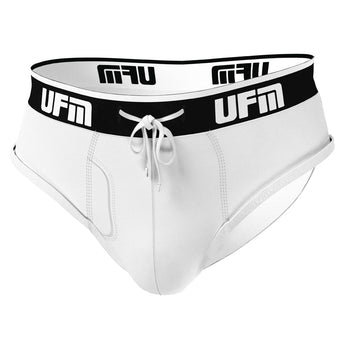 UFM Men's Underwear with a Pouch for ball hammock support in White Bamboo Brief