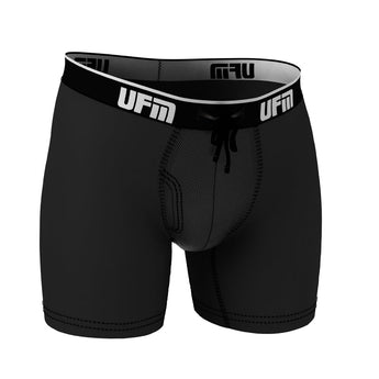 UFM Men's Underwear with a Pouch for scrotal support in Black Bamboo Boxer Brief