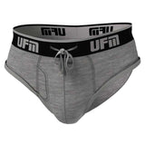 UFM Men's Underwear with a Pouch for ball hammock support in Gray Bamboo Brief