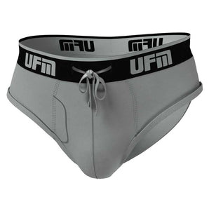 UFM Men's Underwear with a Pouch for scrotal support Polyester 0 inch Brief Gray 800