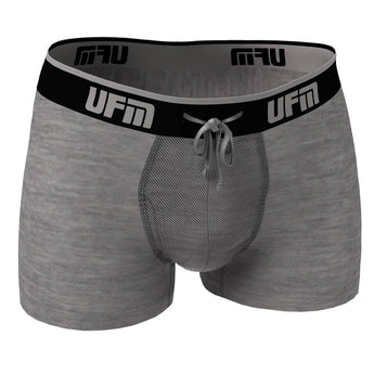 UFM Men's Underwear with a Pouch for scrotal support in Gray Bamboo Trunk