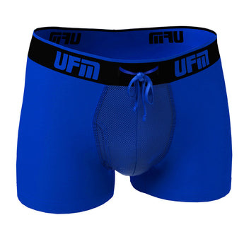 UFM Men's Underwear with a Pouch for scrotal support in Blue Bamboo Trunk