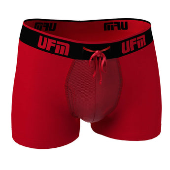 UFM Men's Underwear with a Pouch for scrotal support in Red Bamboo Trunk