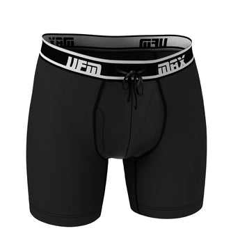 UFM Men's Underwear with a Pouch for scrotal support in Black Polyester Boxer Briefs