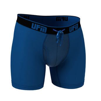 UFM Men's Underwear with ball pouch for scrotal support in Blue Bamboo Boxer Brief