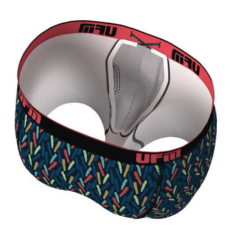 Inside view of UFM Men's Underwear with a Pouch for scrotal support in Confetti Boxer Brief