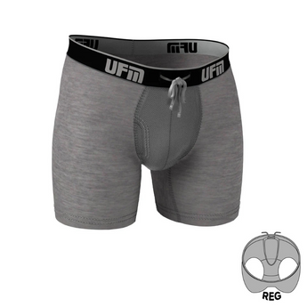 UFM Men's Underwear with a Pouch for scrotal support in Gray Bamboo Boxer Brief in Regular Support