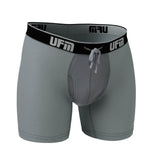 UFM Men's Underwear with a Pouch for scrotal support Polyester 6 inch Boxer Brief Gray 800