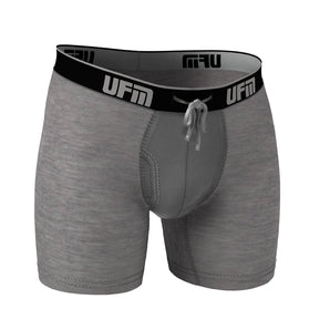 UFM Men's Underwear with a Pouch for ball hammock support in Gray Bamboo Boxer Brief