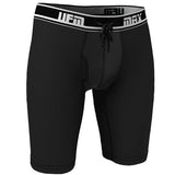 UFM Men's Underwear with a Pouch for scrotal support in Black Long Boxer Brief