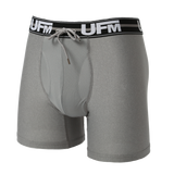 UFM Men's Underwear with a Pouch for scrotal support Polyester 6 inch Original Max Boxer Brief Gray 800