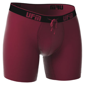 UFM Men's Underwear with a Pouch for scrotal support in Wine Boxer Briefs