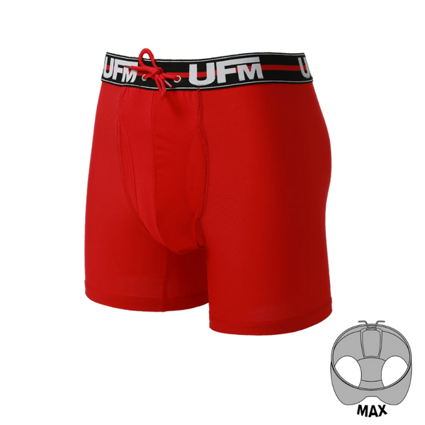 UFM Men's 9" Boxer Briefs With Adjustable Pouch - Gray, Regular Support (Gen 5) | Anti-Chafing Athletic Underwear - View #12