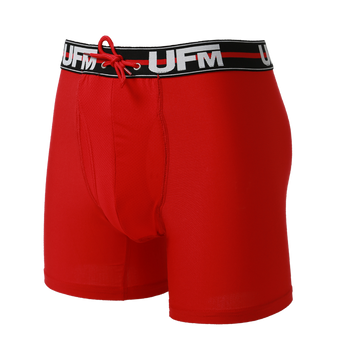 UFM Men's Underwear with a Pouch for scrotal support Polyester 6 inch Original Max Boxer Brief Red 800