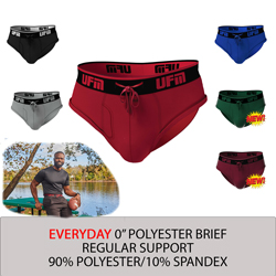 6 inch Polyester-Spandex Everyday Boxer Briefs MAX Support (Gen 3)  Underwear for Men