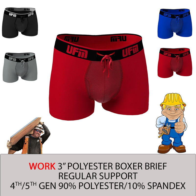Trunks 3 Polyester-Pouch Underwear for Men - Regular Patented