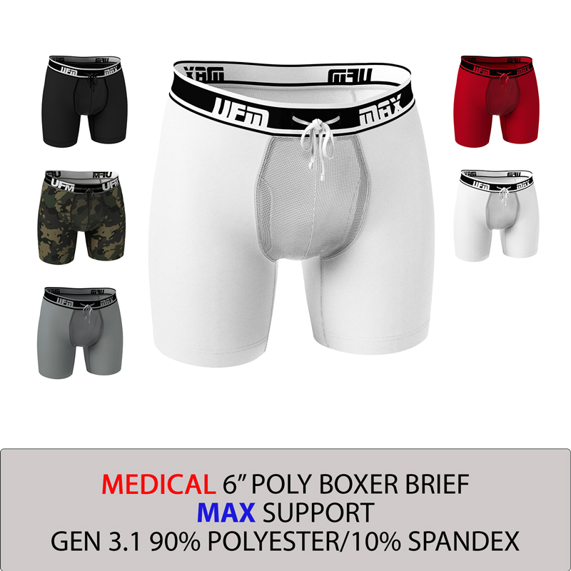 Boxer Briefs 6 Inch Polyester Spandex