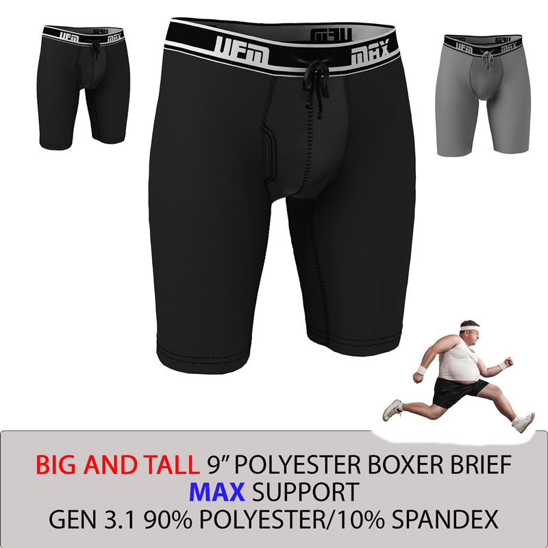 Everyday Long Boxer Brief Big Tall Polyester MAX Support