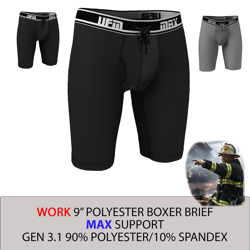 Long Boxer Brief Work Polyester Spandex MAX Support