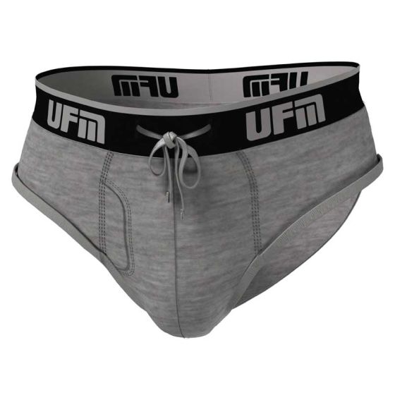 UFM Underwear for Men Gray Viscose Bamboo Brief Front View 800 48-50