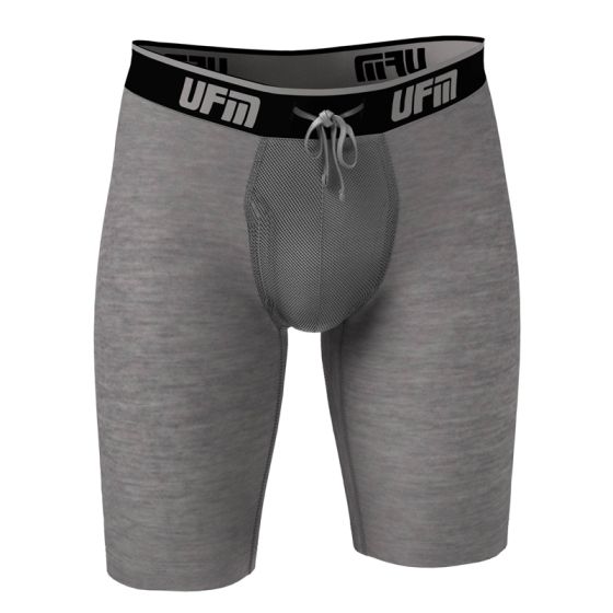 UFM Underwear for Men Bamboo 9 inch Reg Boxer Brief Gray 800 2X Front